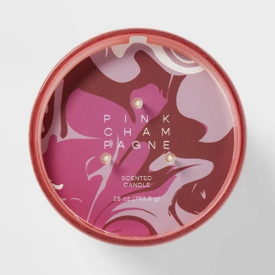 28oz Glass Champagne Candle Light Pink - Opalhouse™ - Image 3