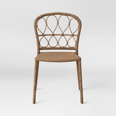 4pc Britanna Wicker Rattan Outdoor Patio Dining Chairs Arm Chairs Brown - Opalhouse⢠- Image 3