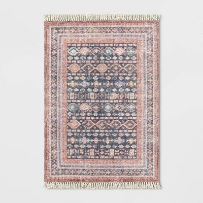 Alexandra Floral Printed Border Persian Rug Blush - Opalhouse™ - Image 4
