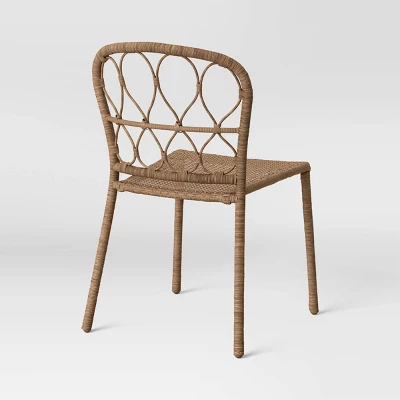 4pc Britanna Wicker Rattan Outdoor Patio Dining Chairs Arm Chairs Brown - Opalhouse⢠- Image 4