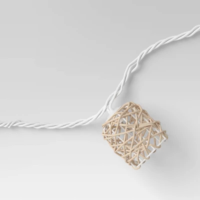 10ct Incandescent Mini Lights With Wrapped Rattan Hoods Brown - Opalhouse™ - Image 3