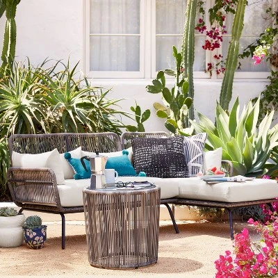 Latigo Patio Sectional Gray/Brown/Linen - Opalhouse™ - Image 6