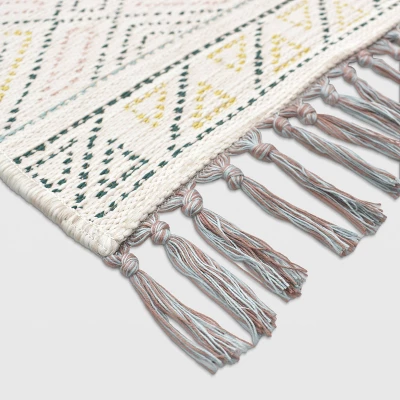 7'x10' Multi Dot Fringed Rectangular Woven Outdoor Area Rug Multicolor - Opalhouse⢠- Image 3