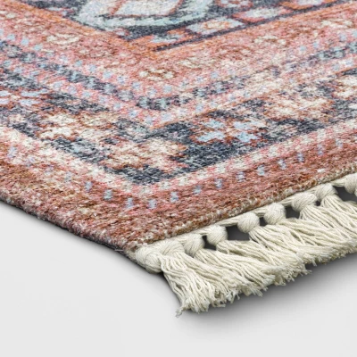 Alexandra Floral Printed Border Persian Rug Blush - Opalhouse™ - Image 2