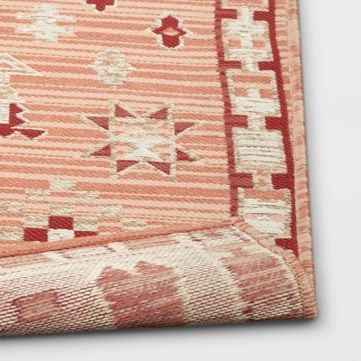 5'x7' Tapestry Rectangular Woven Outdoor Area Rug Red/Pink - Opalhouse⢠- Image 3
