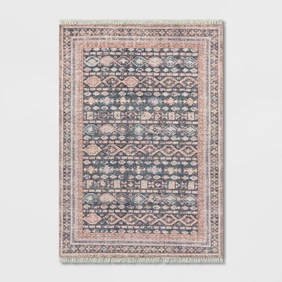 Alexandra Floral Printed Border Persian Rug Blush - Opalhouse™ - Image 5